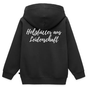 Holzfäller aus Leidenschaft - Kinder Premium Organic Zip Hoodie - Schwarz - Hinten - AI Model Kid Male (0cm)