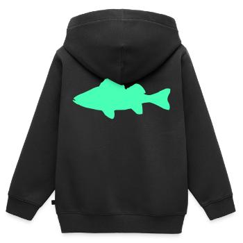 poisson - Sweat Premium à capuche zippé enfant bio - noir - Dos - AI Model Kid Male (0cm)