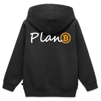 plan b - Kinder Premium Organic Zip Hoodie - Schwarz - Hinten - AI Model Kid Male (0cm)