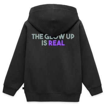 L’ÉCLAT EST RÉEL - Sweat Premium à capuche zippé enfant bio - noir - Dos - AI Model Kid Male (0cm)