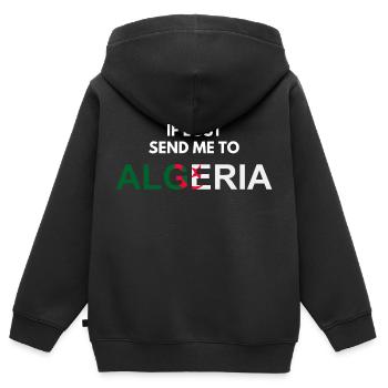 wenn ich verloren habe, schick mich nach Algerien-cadeau Algérie - Kinder Premium Organic Zip Hoodie - Schwarz - Hinten - AI Model Kid Male (0cm)