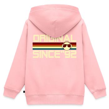 Seit 92 - Kinder Premium Organic Zip Hoodie - Rosa - Hinten - AI Model Kid Female (0cm)