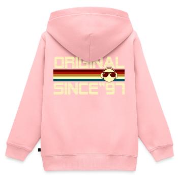 Seit 97 - Kinder Premium Organic Zip Hoodie - Rosa - Hinten - AI Model Kid Female (0cm)
