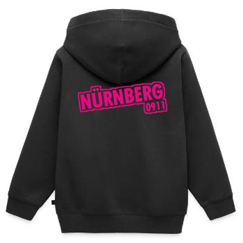 Nürnberg - 0911 - Vorwahl - Bayern - Kinder Premium Organic Zip Hoodie - Schwarz - Hinten - AI Model Kid Male (0cm)