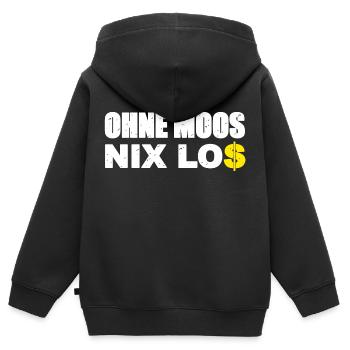 Il ne se passe rien sans mousse - Sweat Premium à capuche zippé enfant bio - noir - Dos - AI Model Kid Male (0cm)