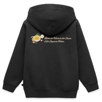 Soupe Amour // Illustration - Sweat Premium à capuche zippé enfant bio - noir - Dos - AI Model Kid Male (0cm)