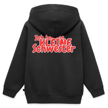Ich bin die kleine Schwester - Kinder Premium Organic Zip Hoodie - Schwarz - Hinten - AI Model Kid Male (0cm)
