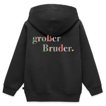 Big Brother – Birth Gift for Boys - Kids Premium Organic Zip-up Hoodie - black - Back - AI Model Kid Male (0cm)