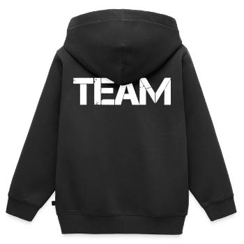 équipe - Sweat Premium à capuche zippé enfant bio - noir - Dos - AI Model Kid Male (0cm)