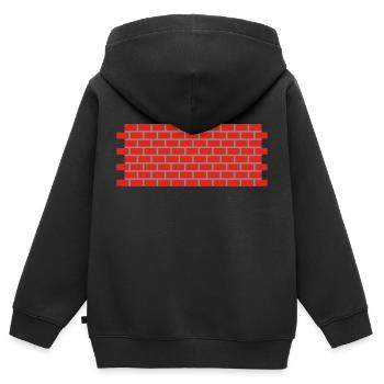 Maurer Mauer - Kinder Premium Organic Zip Hoodie - Schwarz - Hinten - AI Model Kid Male (0cm)