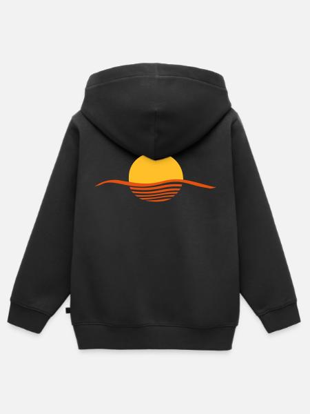 Sonne - Kinder Premium Organic Zip Hoodie - Schwarz