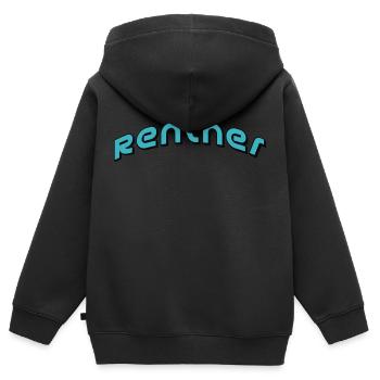 rentner - Kinder Premium Organic Zip Hoodie - Schwarz - Hinten - AI Model Kid Male (0cm)