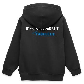 Nicht perfekt, aber Fabulous 2 - Kinder Premium Organic Zip Hoodie - Schwarz - Hinten - AI Model Kid Male (0cm)