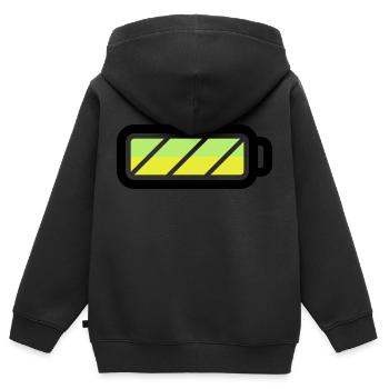 battery - Kinder Premium Organic Zip Hoodie - Schwarz - Hinten - AI Model Kid Male (0cm)