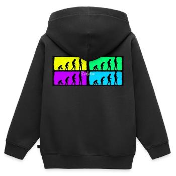 evolution - Kinder Premium Organic Zip Hoodie - Schwarz - Hinten - AI Model Kid Male (0cm)
