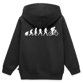 Evolution Fahrrad Radsport Zweirad Sport - Kinder Premium Organic Zip Hoodie - Schwarz - Hinten - AI Model Kid Male (0cm)