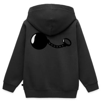 Prison Ball - Sweat Premium à capuche zippé enfant bio - noir - Dos - AI Model Kid Male (0cm)