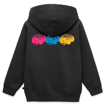 Brains - Kids Premium Organic Zip-up Hoodie - black - Back - AI Model Kid Male (0cm)
