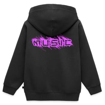 Music Music Lettering Techno Style - Kids Premium Organic Zip-up Hoodie - black - Back - AI Model Kid Male (0cm)
