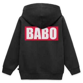 Babo - Sweat Premium à capuche zippé enfant bio - noir - Dos - AI Model Kid Male (0cm)
