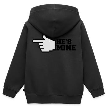 Hes Mine - Sweat Premium à capuche zippé enfant bio - noir - Dos - AI Model Kid Male (0cm)