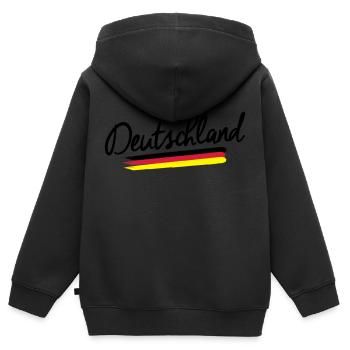 Deutschland - Germany - Bundesrepublik -Flagge BRD - Kinder Premium Organic Zip Hoodie - Schwarz - Hinten - AI Model Kid Male (0cm)