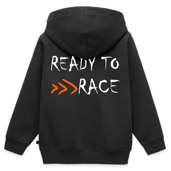 READY TO RACE Streetfighter Club - Kinder Premium Organic Zip Hoodie - Schwarz - Hinten - AI Model Kid Male (0cm)