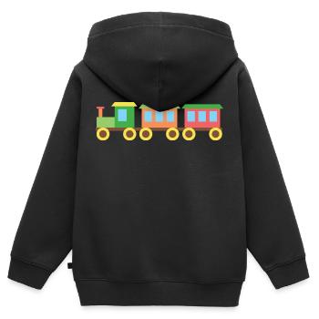 Train jouet - Sweat Premium à capuche zippé enfant bio - noir - Dos - AI Model Kid Male (0cm)