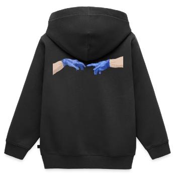 Gants de protection Michelangelo Funny Medical - Sweat Premium à capuche zippé enfant bio - noir - Dos - AI Model Kid Male (0cm)