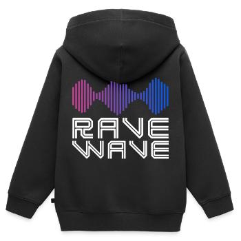 Spectre de rave - Sweat Premium à capuche zippé enfant bio - noir - Dos - AI Model Kid Male (0cm)