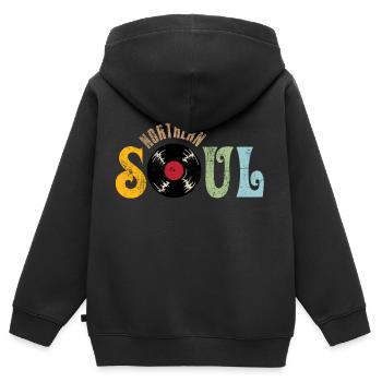 Northern Soul Lindy Hop Vintage - Kinder Premium Organic Zip Hoodie - Schwarz - Hinten - AI Model Kid Male (0cm)