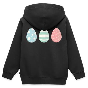 Drei Ostereier - Kinder Premium Organic Zip Hoodie - Schwarz - Hinten - AI Model Kid Male (0cm)