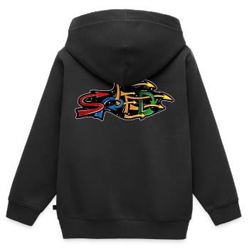 VITESSE GRAFFITI - Sweat Premium à capuche zippé enfant bio - noir - Dos - AI Model Kid Male (0cm)