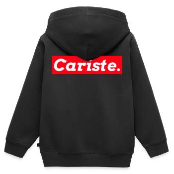 red rectangle carlist - Kids Premium Organic Zip-up Hoodie - black - Back - AI Model Kid Male (0cm)