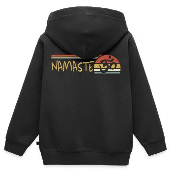 Namaste - Kinder Premium Organic Zip Hoodie - Schwarz - Hinten - AI Model Kid Male (0cm)