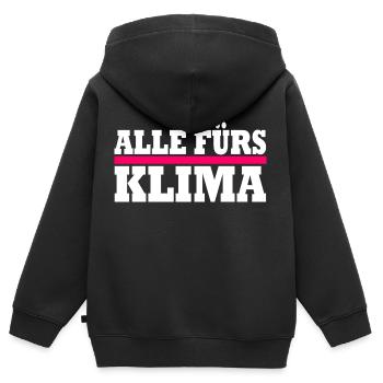 Alle fürs klima - Kinder Premium Organic Zip Hoodie - Schwarz - Hinten - AI Model Kid Male (0cm)