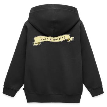 Just Married - Sweat Premium à capuche zippé enfant bio - noir - Dos - AI Model Kid Male (0cm)