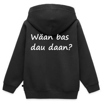 Eifeler Platt - Wäan bas dau daan? - Kinder Premium Organic Zip Hoodie - Schwarz - Hinten - AI Model Kid Male (0cm)