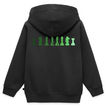 Schach Chess Schachspieler Schachmeister - Kinder Premium Organic Zip Hoodie - Schwarz - Hinten - AI Model Kid Male (0cm)