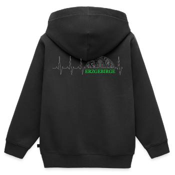 Erzgebirge - Kinder Premium Organic Zip Hoodie - Schwarz - Hinten - AI Model Kid Male (0cm)