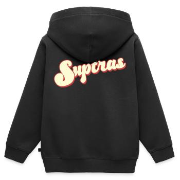 hooligan hools tribüne block 9a suptras ultras fan - Kinder Premium Organic Zip Hoodie - Schwarz - Hinten - AI Model Kid Male (0cm)