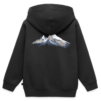 Berg Watzmann Idée cadeau - Sweat Premium à capuche zippé enfant bio - noir - Dos - AI Model Kid Male (0cm)