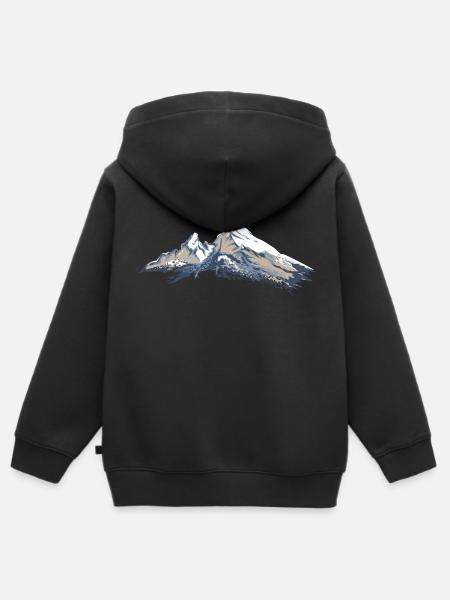Berg Watzmann Geschenk Geschenkidee - Kinder Premium Organic Zip Hoodie - Schwarz
