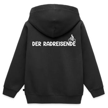 Radreisende Fahrradtour Fahrrad Geschenk - Kinder Premium Organic Zip Hoodie - Schwarz - Hinten - AI Model Kid Male (0cm)