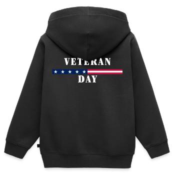 Journée des anciens combattants - Sweat Premium à capuche zippé enfant bio - noir - Dos - AI Model Kid Male (0cm)