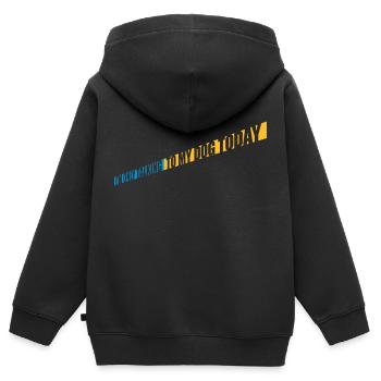 only talking to dog - Kids Premium Organic Zip-up Hoodie - black - Back - AI Model Kid Male (0cm)