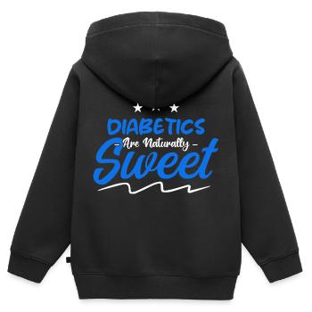 Diabetiker sind von Natur aus süß - Kinder Premium Organic Zip Hoodie - Schwarz - Hinten - AI Model Kid Male (0cm)