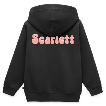 Name Mädchen Scarlett Retro Name Scarlett Paar - Kinder Premium Organic Zip Hoodie - Schwarz - Hinten - AI Model Kid Male (0cm)