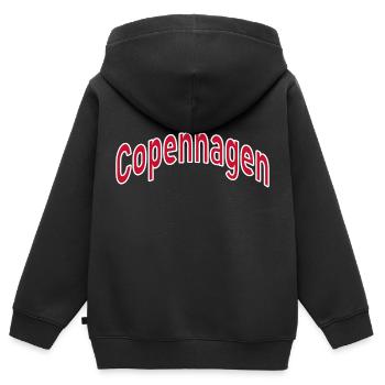 Copenhague - Sweat Premium à capuche zippé enfant bio - noir - Dos - AI Model Kid Male (0cm)