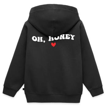 Oh, Honey - Sweat Premium à capuche zippé enfant bio - noir - Dos - AI Model Kid Male (0cm)